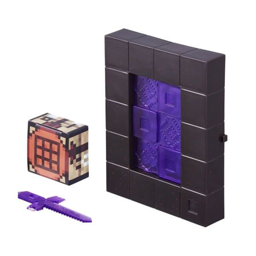 Minecraft - Nether Portal Mine And Craft Character And Mini Mob Kit