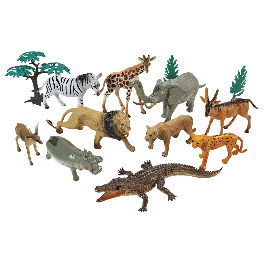 Wenno - Wild Animals Playset In Bucket - 13pcs