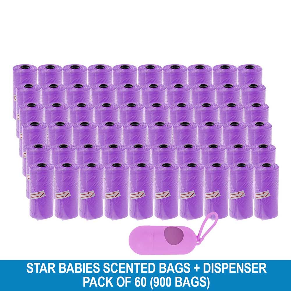 Star Babies - Disposable Scented Bag With Dispenser - Lavender - Pack of 60 - 900pcs