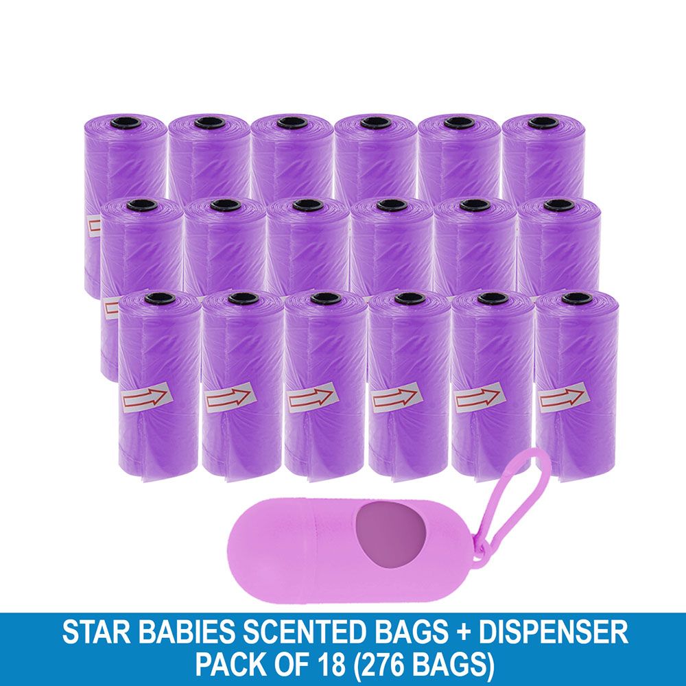 Star Babies - Disposable Scented Bag With Dispenser - Lavender - Pack of 18 - 276pcs