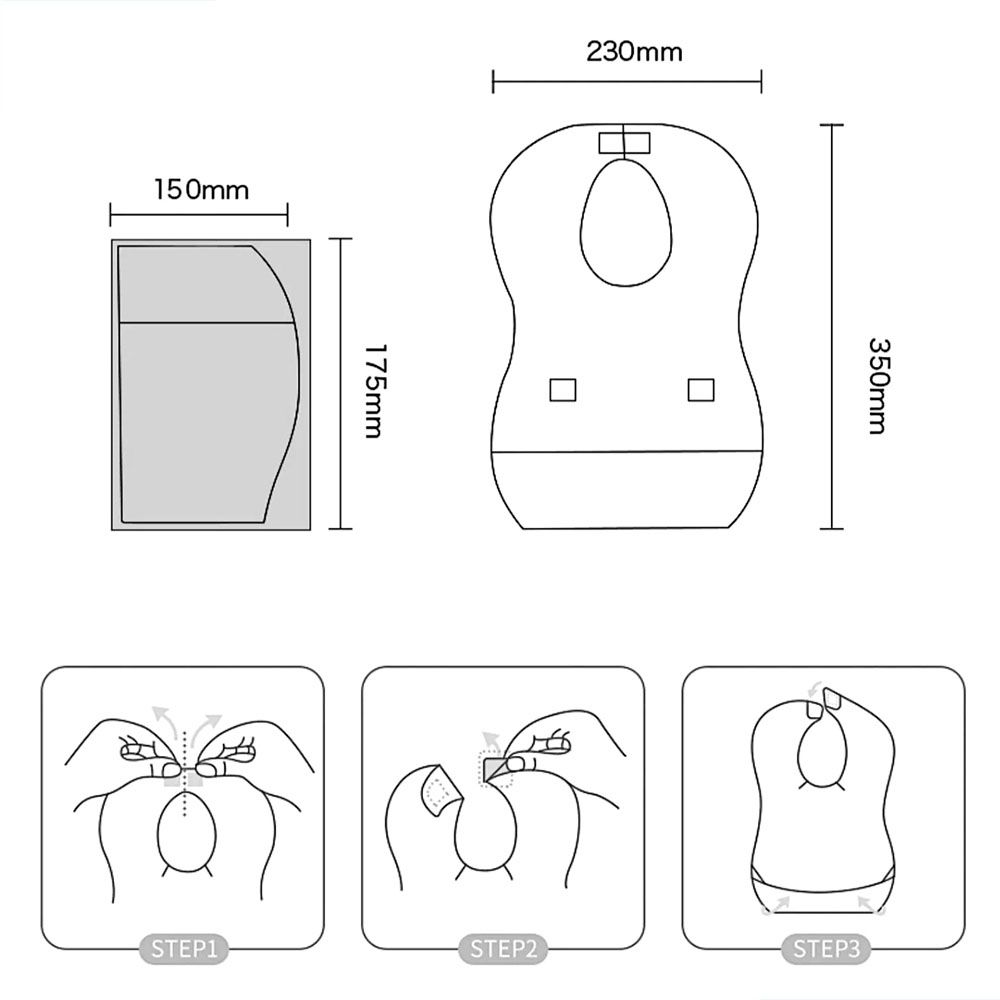 Star Babies - Diaper Caddy With Disposable Bibs - Grey - 50pcs