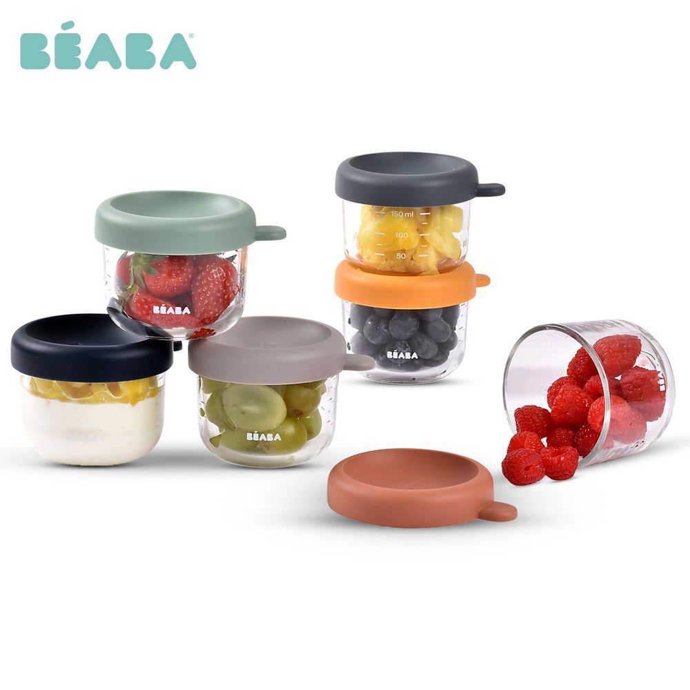 Beaba - Glass Baby Food Jars 150ml - Sunrise - Pack of 6