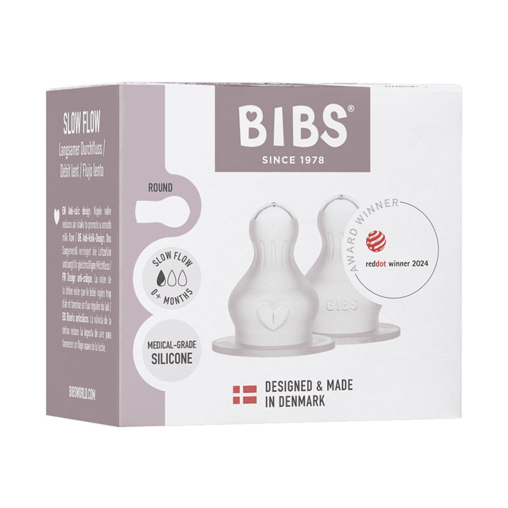 Bibs - Silicone Baby Bottle Nipple Medium Flow Pack of 2 - 3-6M