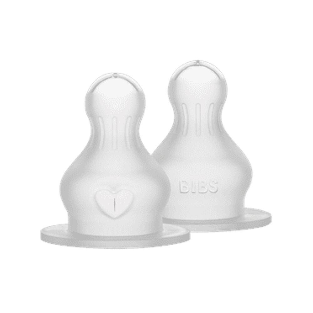 Bibs - Silicone Baby Bottle Nipple Fast Flow Pack of 2 - 6M+