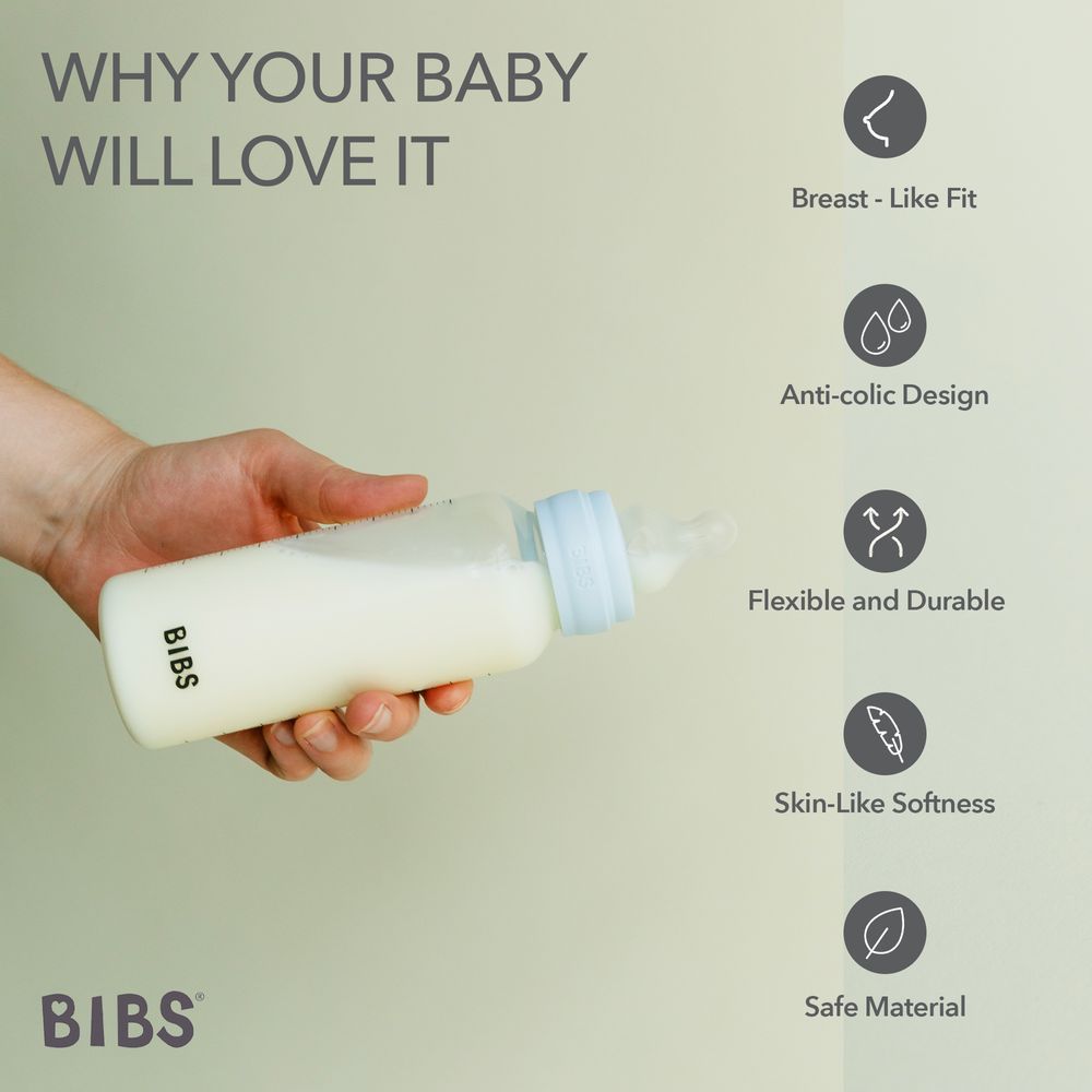 Bibs - Silicone Baby Bottle Nipple Fast Flow Pack of 2 - 6M+