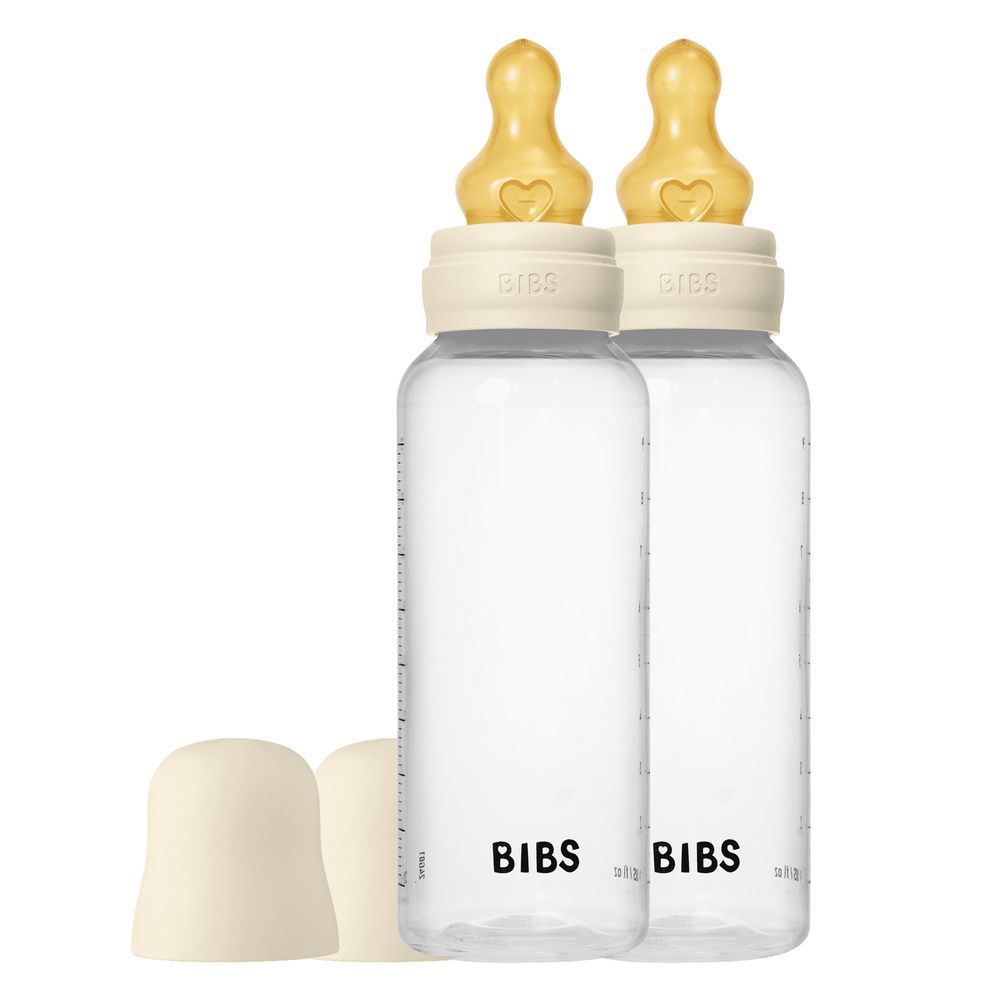 Bibs - Latex Nipple Baby Bottle Medium Flow Pack of 2 - 3-6M - 270ml - Ivory