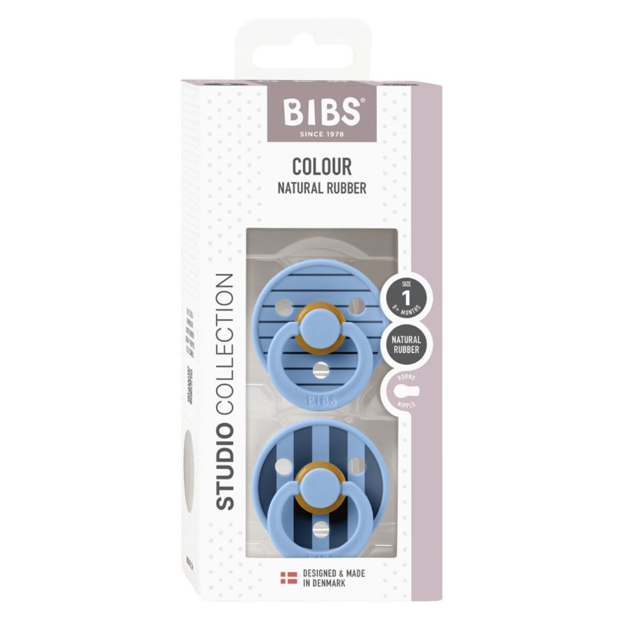 Bibs - Studio Colour Pacifier - Sky Blue Mix - Size 1 - 2pcs