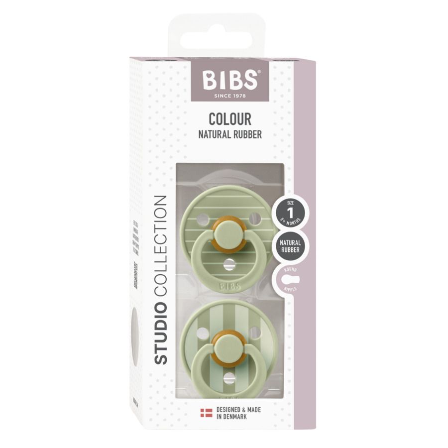 Bibs - Studio Colour Pacifier - Sage Mix - Size 1 - 2pcs