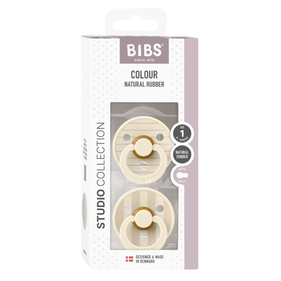 Bibs - Studio Colour Pacifier - Ivory Vanilla Mix - Size 1 - 2pcs