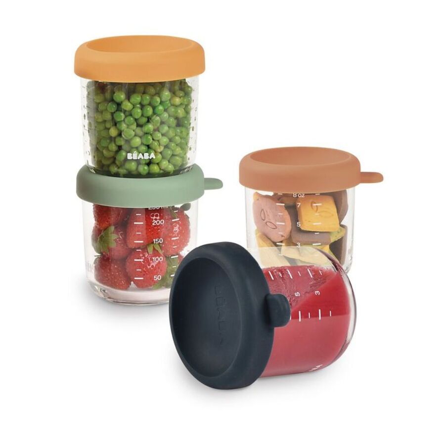 Beaba - Conservative Glass Food Containers - Sunrise - 250 ml - 4pcs