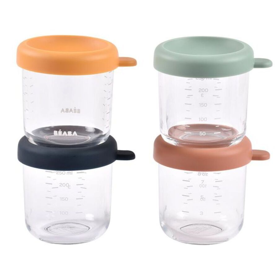 Beaba - Conservative Glass Food Containers - Sunrise - 250 ml - 4pcs