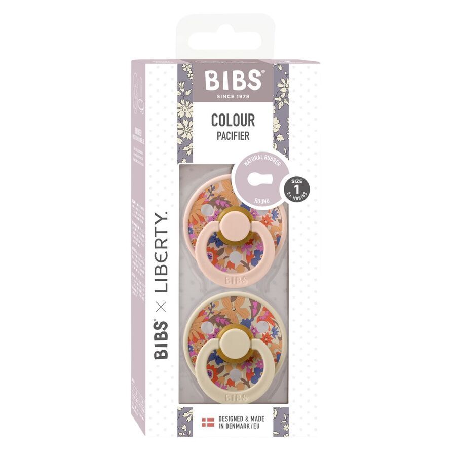 Bibs - Liberty June Blossom Colour Pacifier - Size 1 - Blush Mix - 2 Pcs