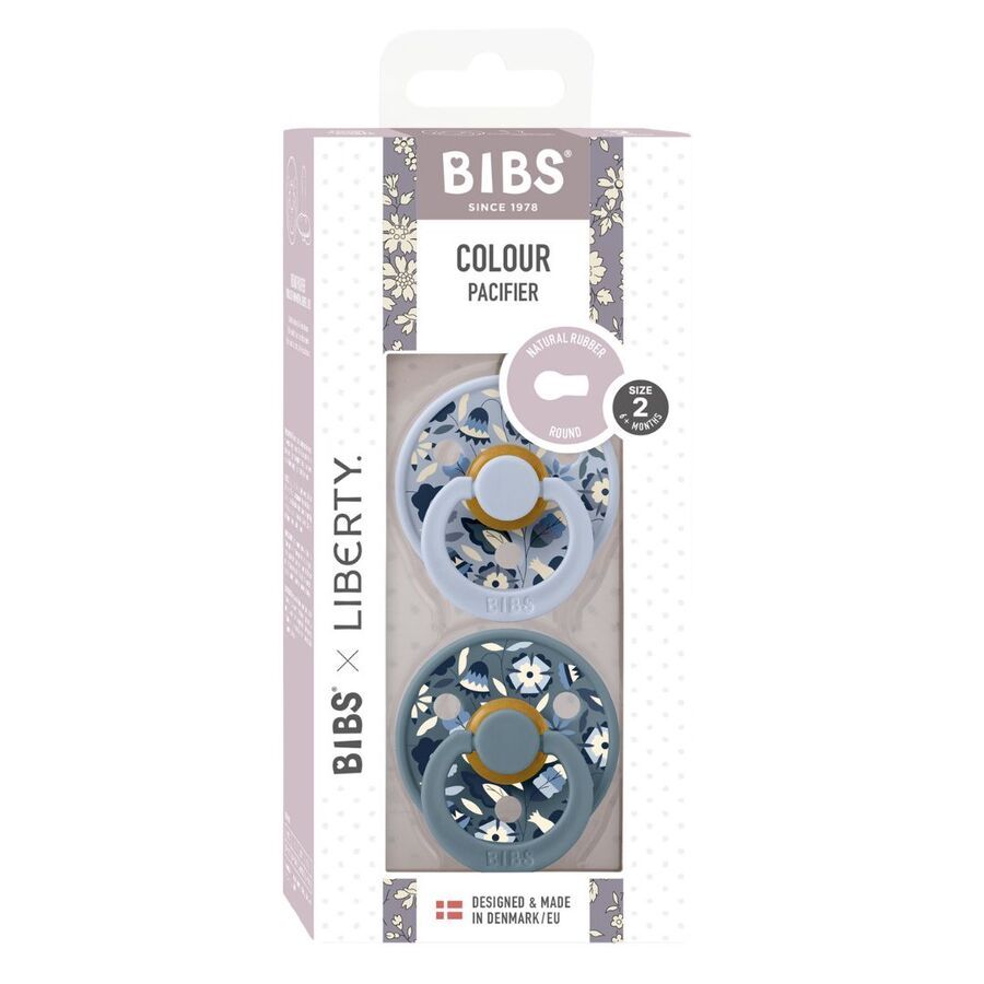 Bibs - Liberty Colour Bobo Pacifier - Size 2 - Dusty Blue Mix - 2 Pcs