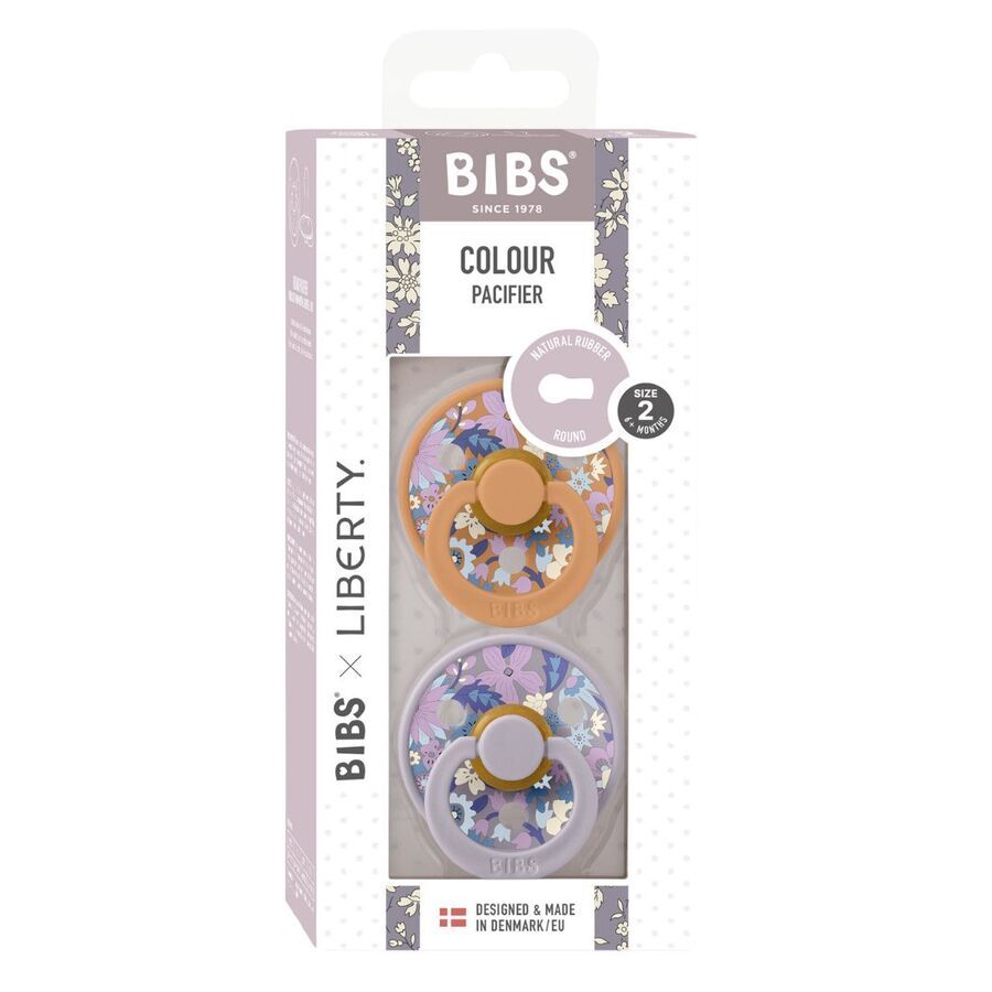 Bibs - Liberty June Blossom Colour Pacifier - Size 2 - Pumpkin Mix - 2 Pcs