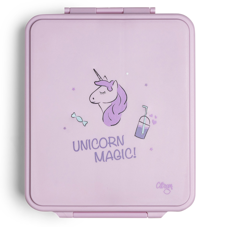 Citron - Grand 4-Compartment Lunch Box With Food Jar - Stormy Unicorn