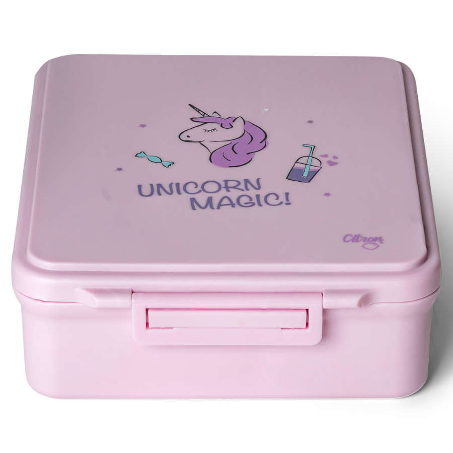 Citron - Grand 4-Compartment Lunch Box With Food Jar - Stormy Unicorn