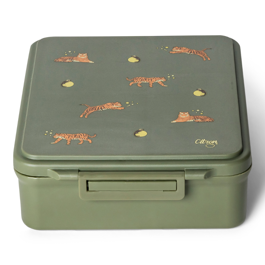 Citron - Grand 4-Compartment Lunch Box With Food Jar - Tiger