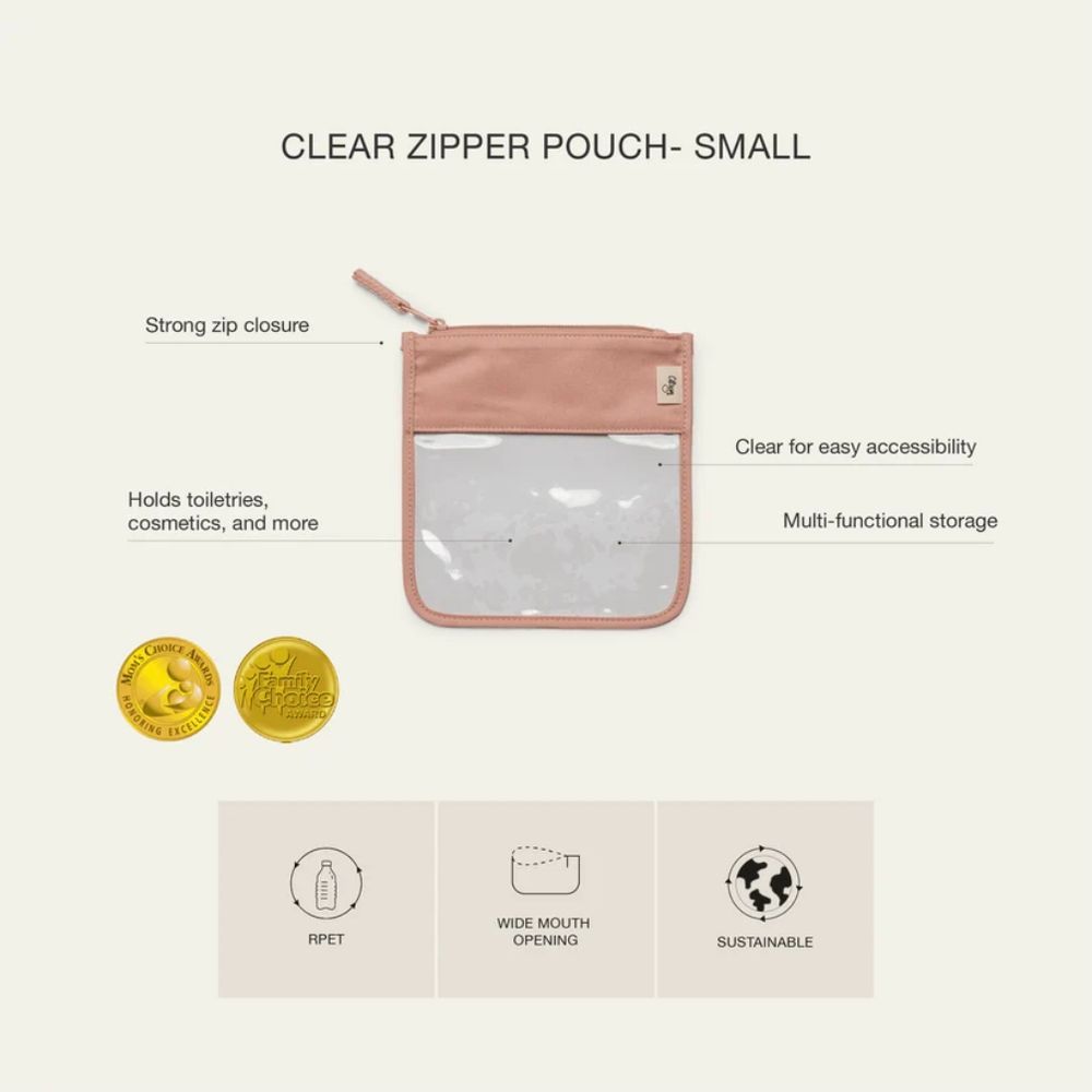 Citron - Clear Zipper Pouch - Small - Blush Pink