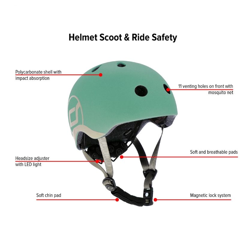 Scoot & Ride - Adjustable Baby Safety Helmet - Olive - XXS-S