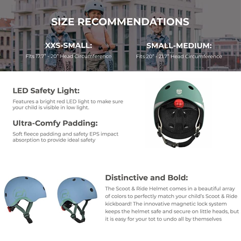 Scoot & Ride - Adjustable Baby Safety Helmet - Olive - XXS-S