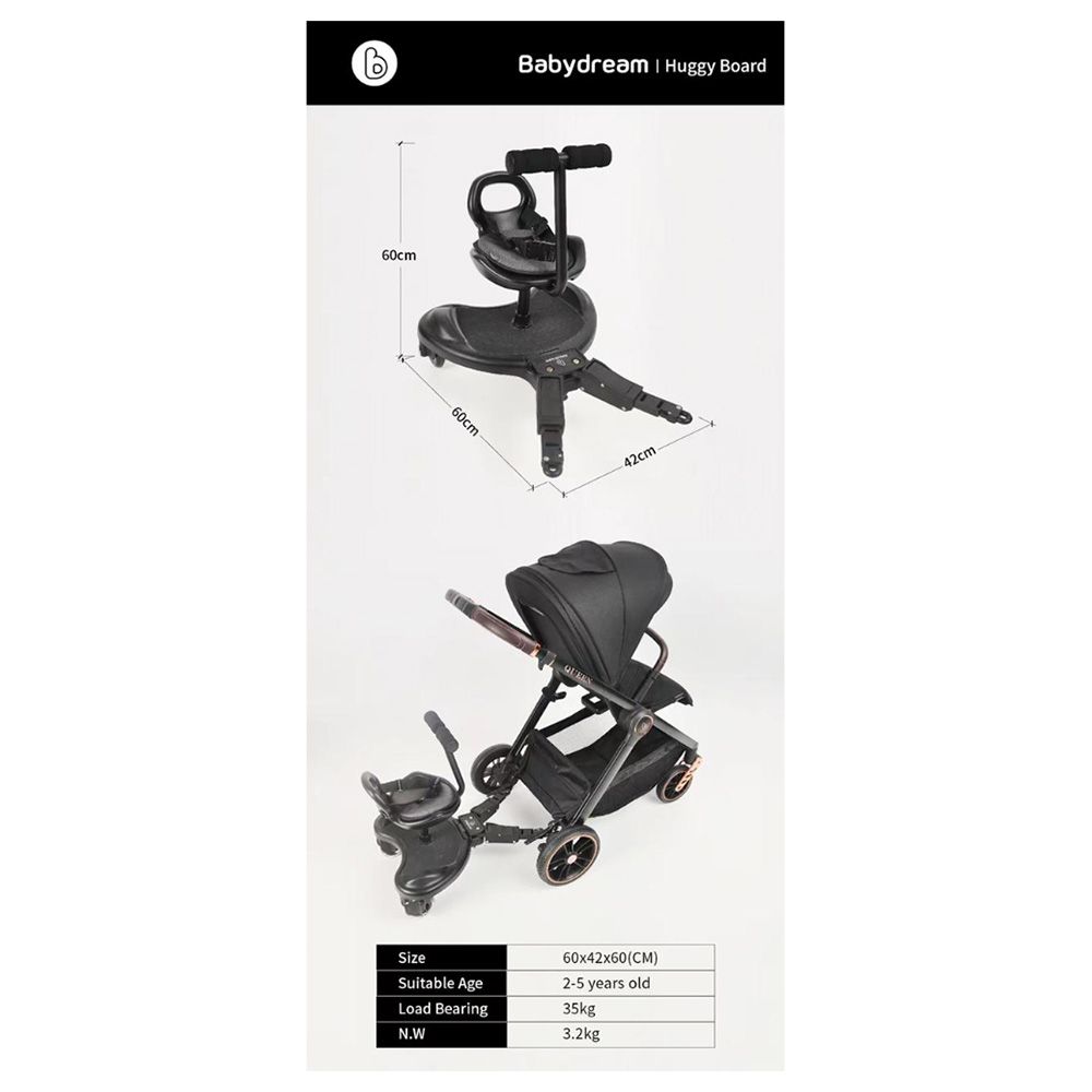 Baby Dream - Ride On Stroller Board - Black