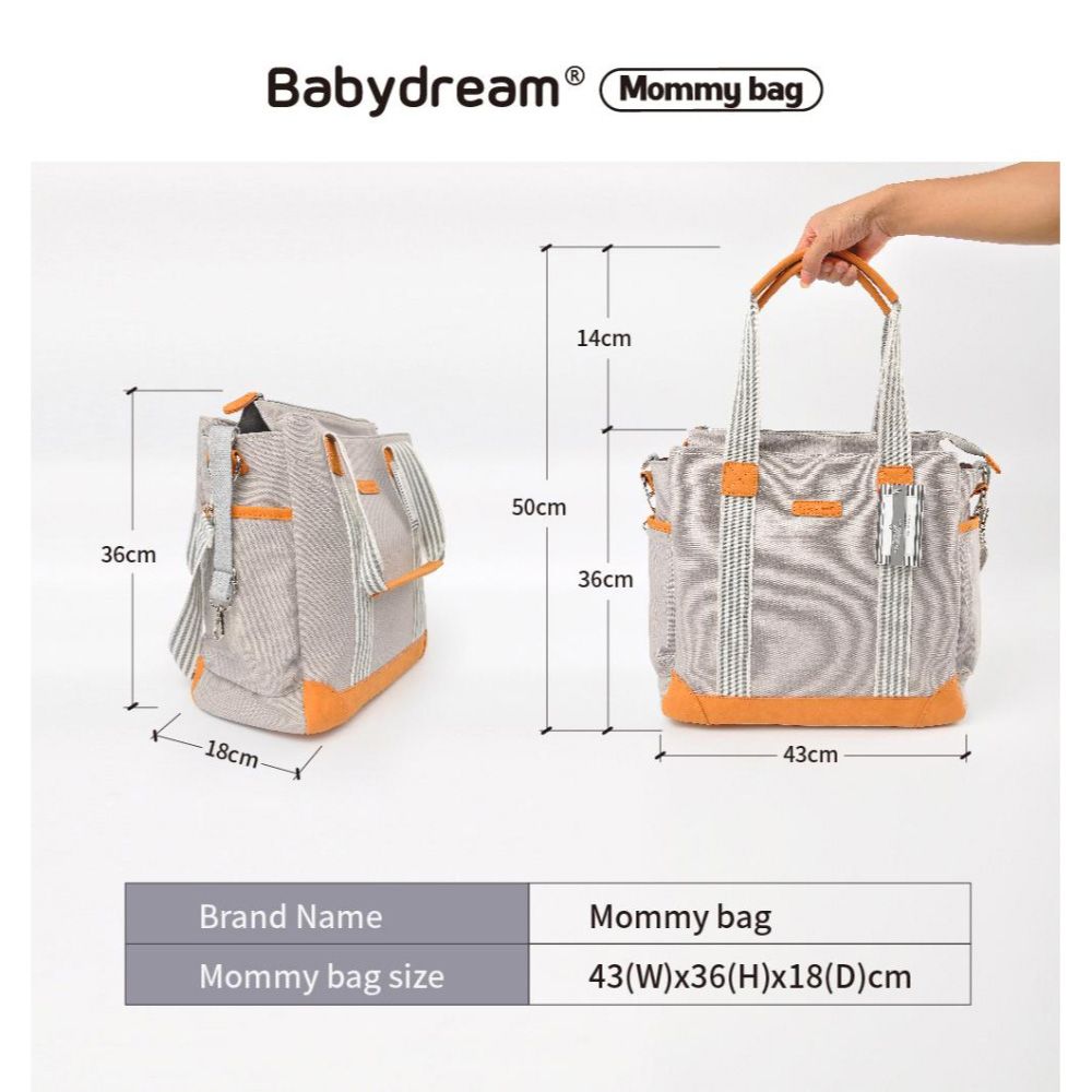 Baby Dream - Premium Diaper Bag - Grey