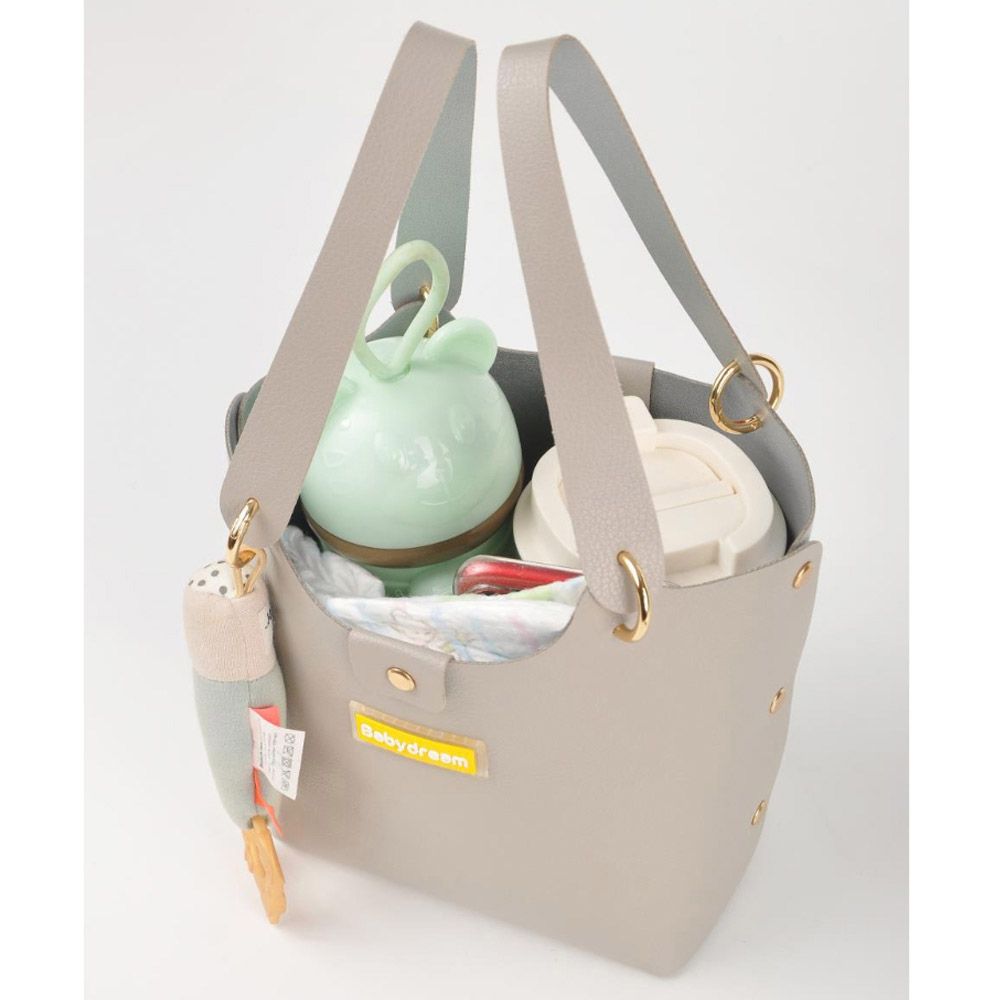 Baby Dream - Leather Diaper Handbag - Grey