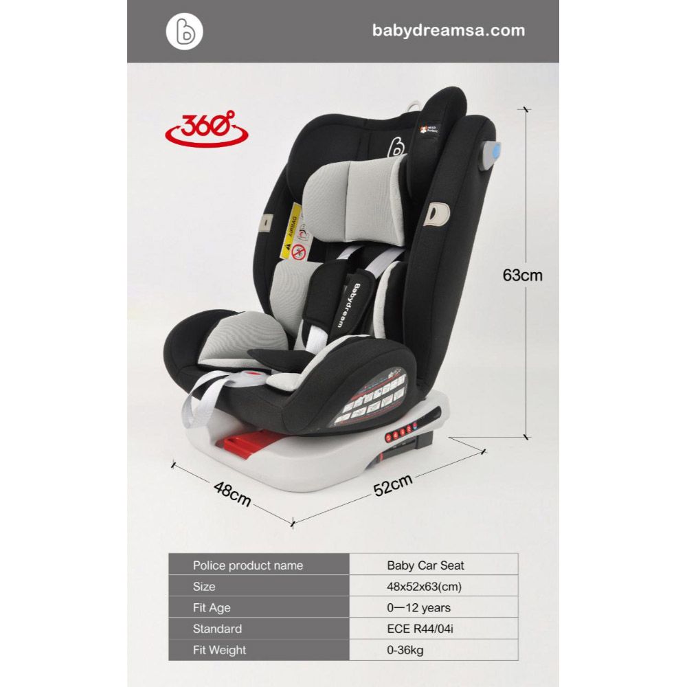 Baby Dream - Modern 360 Car Seat - Black