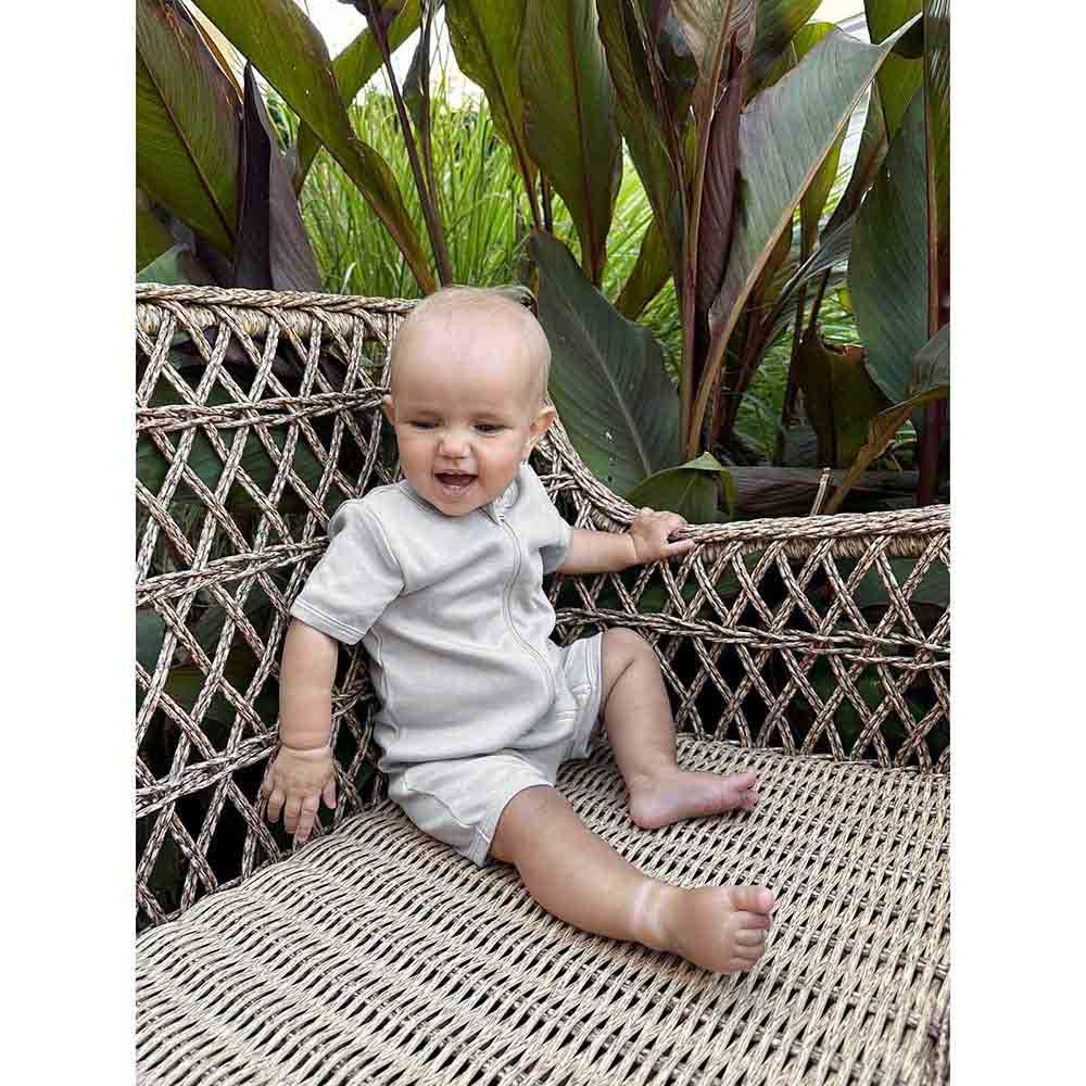 Mjolk - Sleep And Play Romper - White Sand