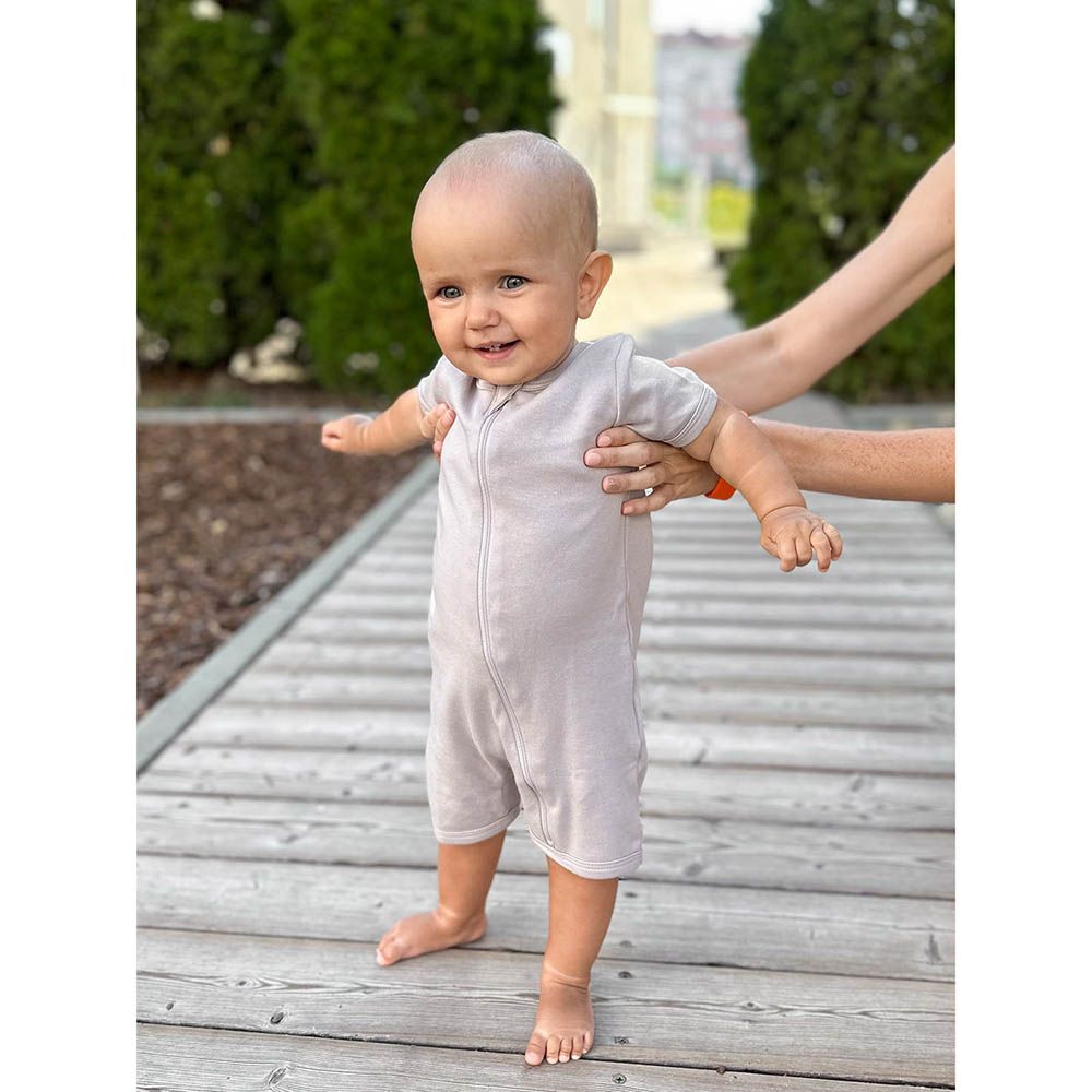 Mjolk - Sleep And Play Romper - White Sand