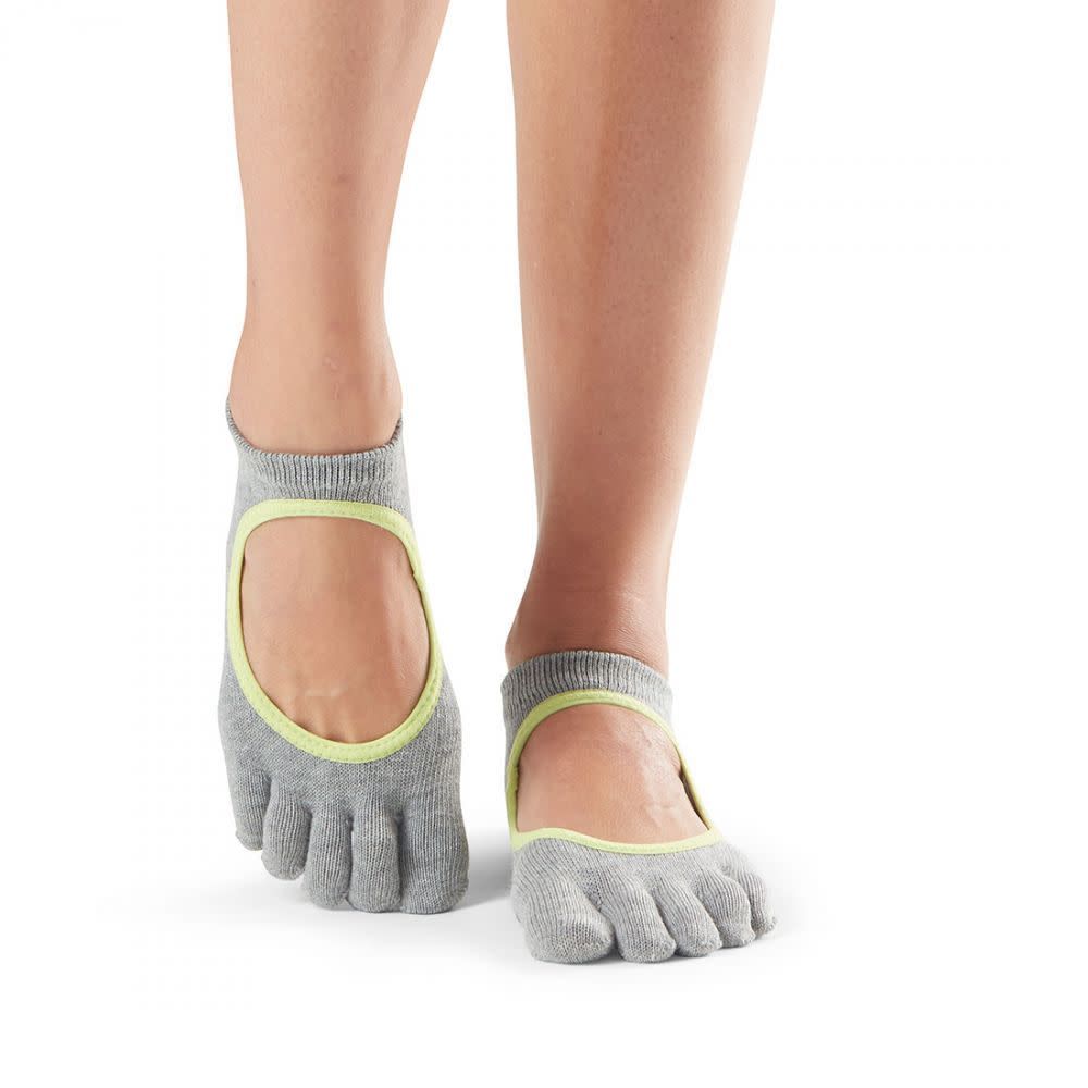 Toesox - Bellarina Full Toe Socks - Heather Grey