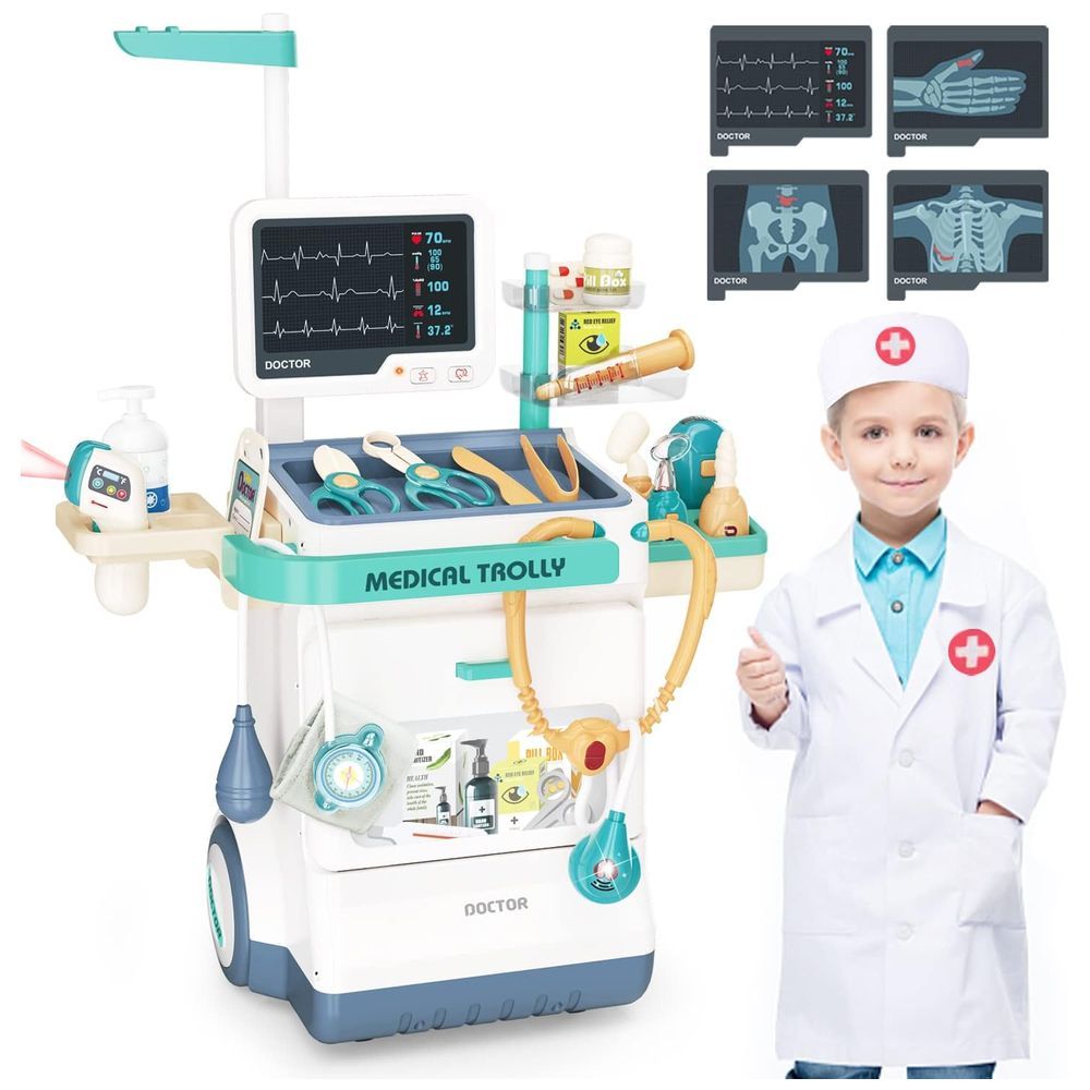 Little Angel - Kid's Portable Medical Doctor Toys Trolley Playset