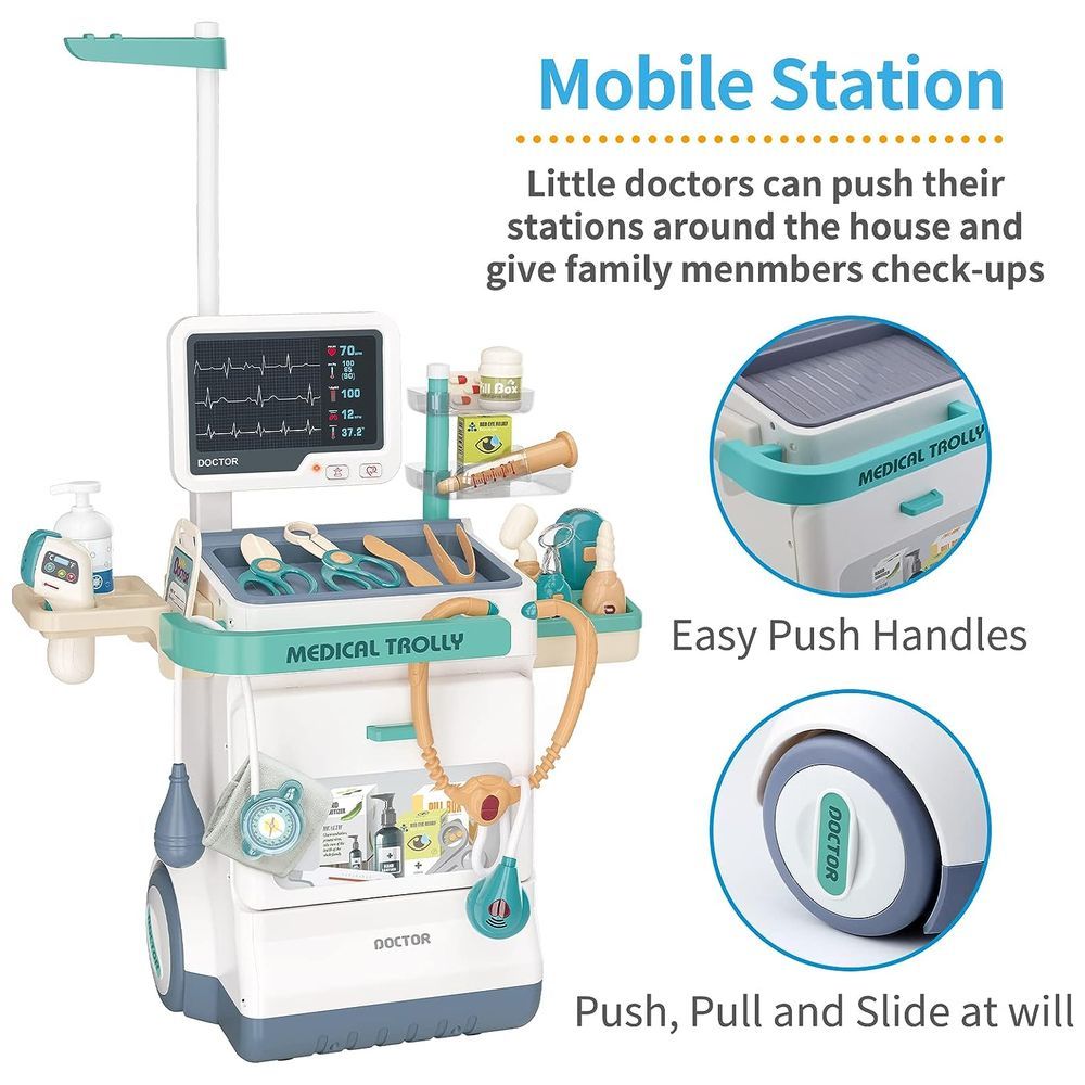 Little Angel - Kid's Portable Medical Doctor Toys Trolley Playset