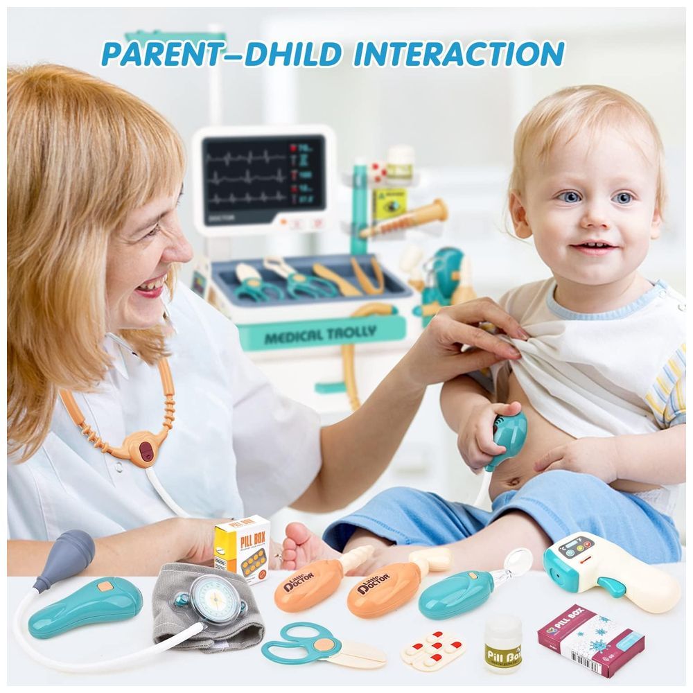 Little Angel - Kid's Portable Medical Doctor Toys Trolley Playset