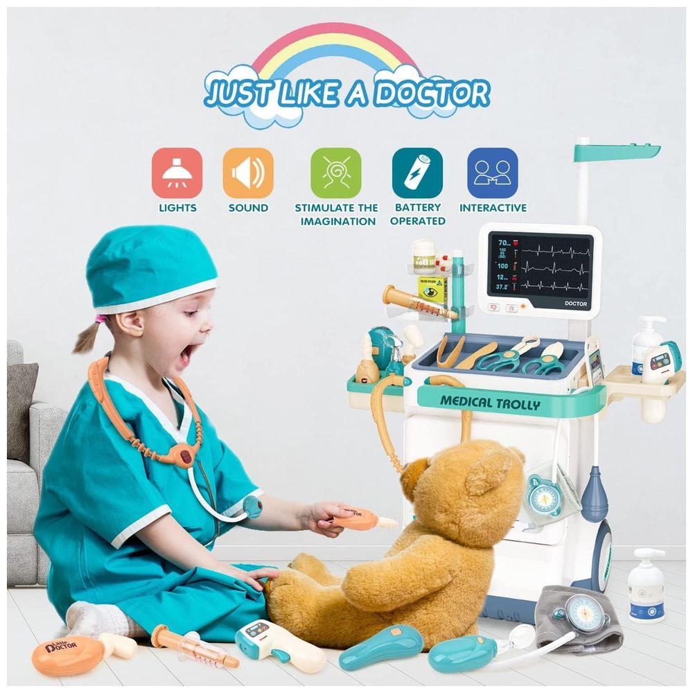 Little Angel - Kid's Portable Medical Doctor Toys Trolley Playset