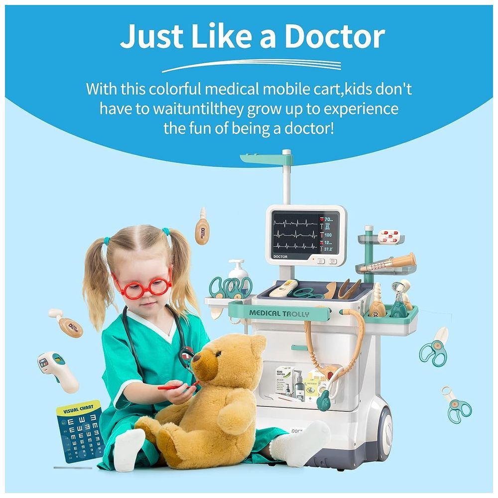 Little Angel - Kid's Portable Medical Doctor Toys Trolley Playset