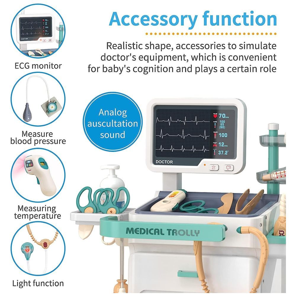 Little Angel - Kid's Portable Medical Doctor Toys Trolley Playset