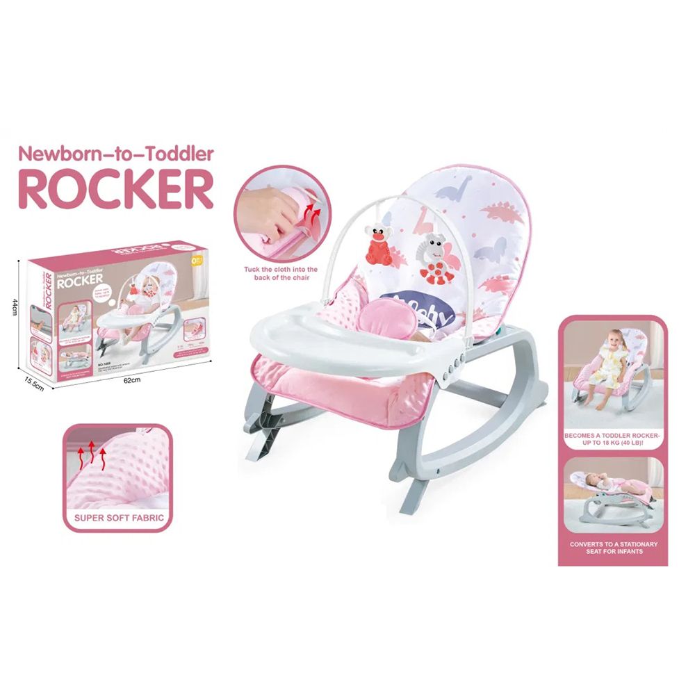 Little Angel - Baby Musical Portable Rocker Bouncer Chair - Pink