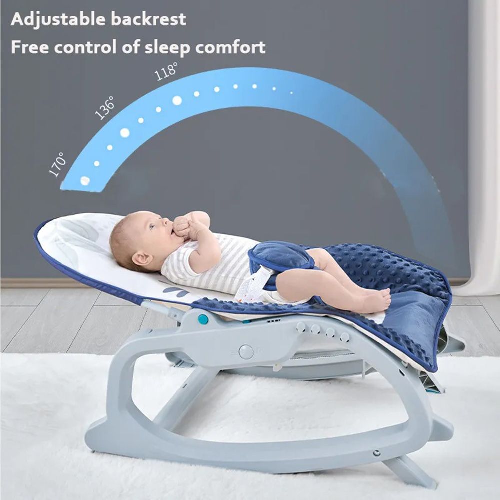 Little Angel - Baby Musical Portable Rocker Bouncer Chair - Blue