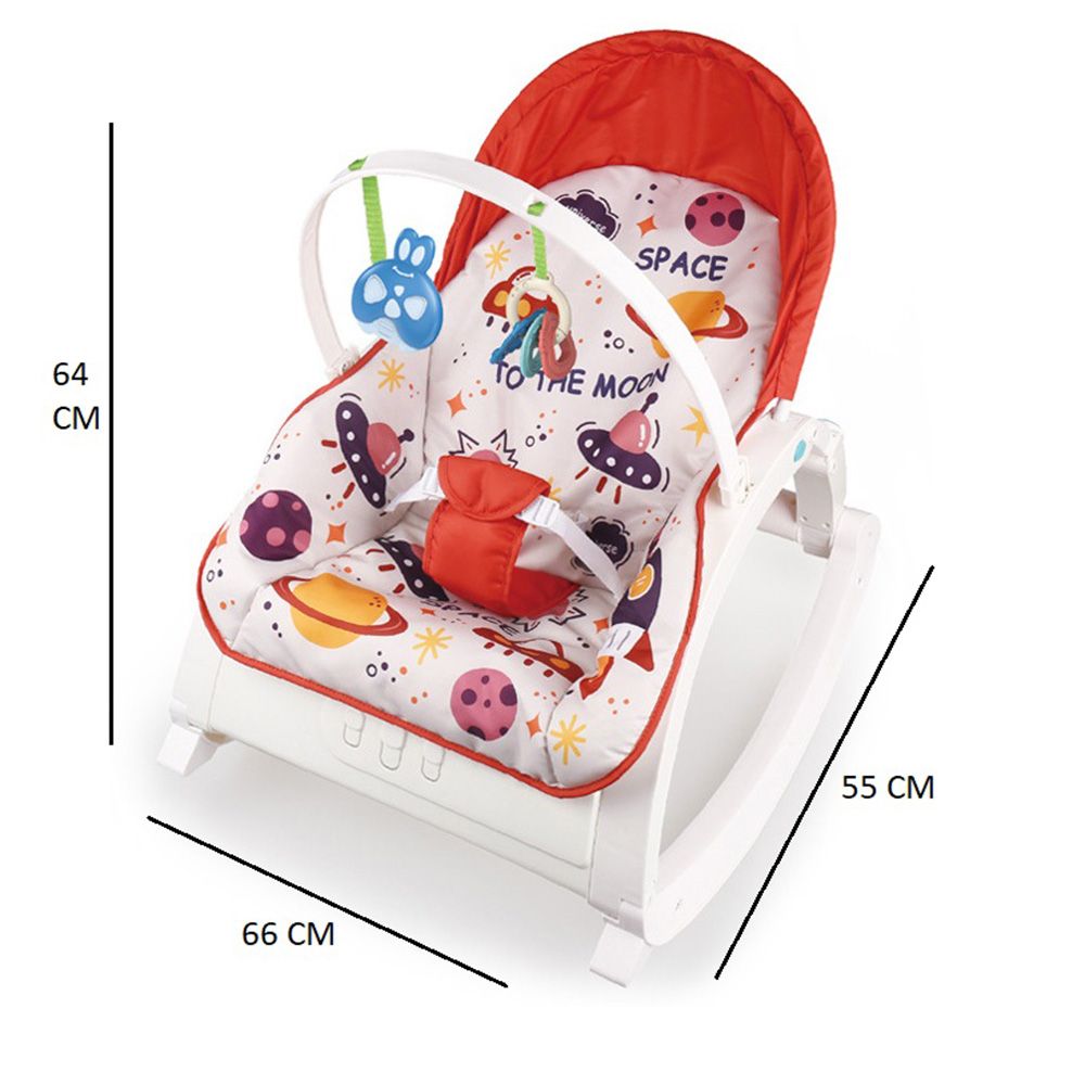 Little Angel - Baby Portable Rocker Bouncer Musical Chair - Red