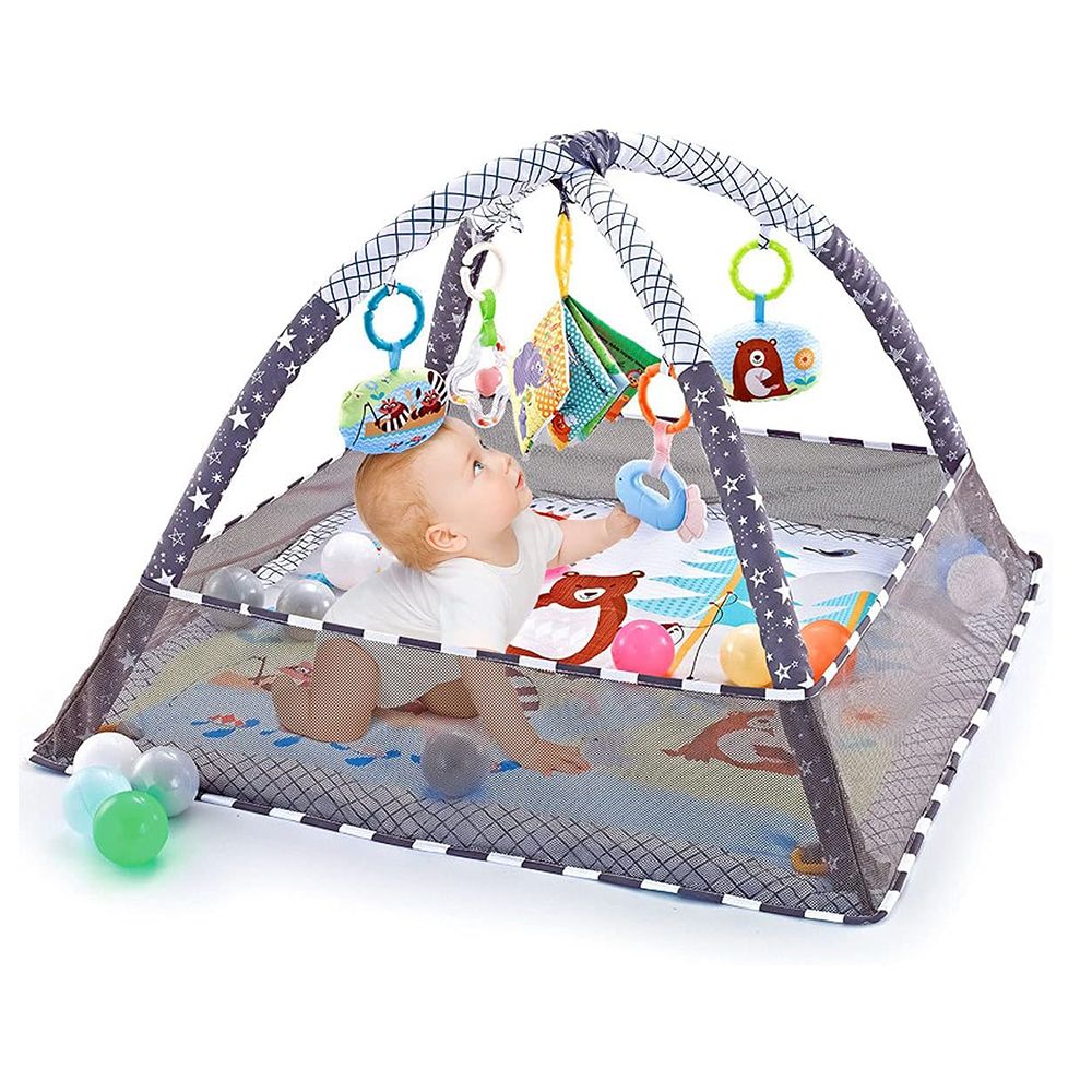 Little Angel - Baby Play Mat Activity Play Gym - Grey