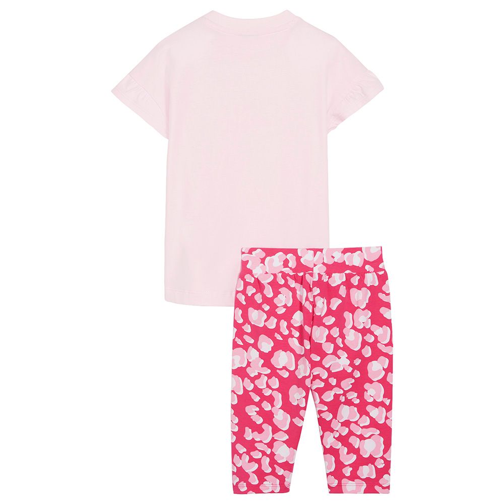 Puma - 2pc-Set - Minicats Animal T-Shirt & Leggings - White/Pink