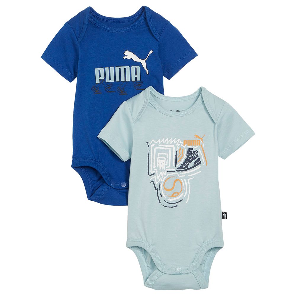 Puma - 2pc-Set - Minicats Newborn Bodysuits - Turquoise