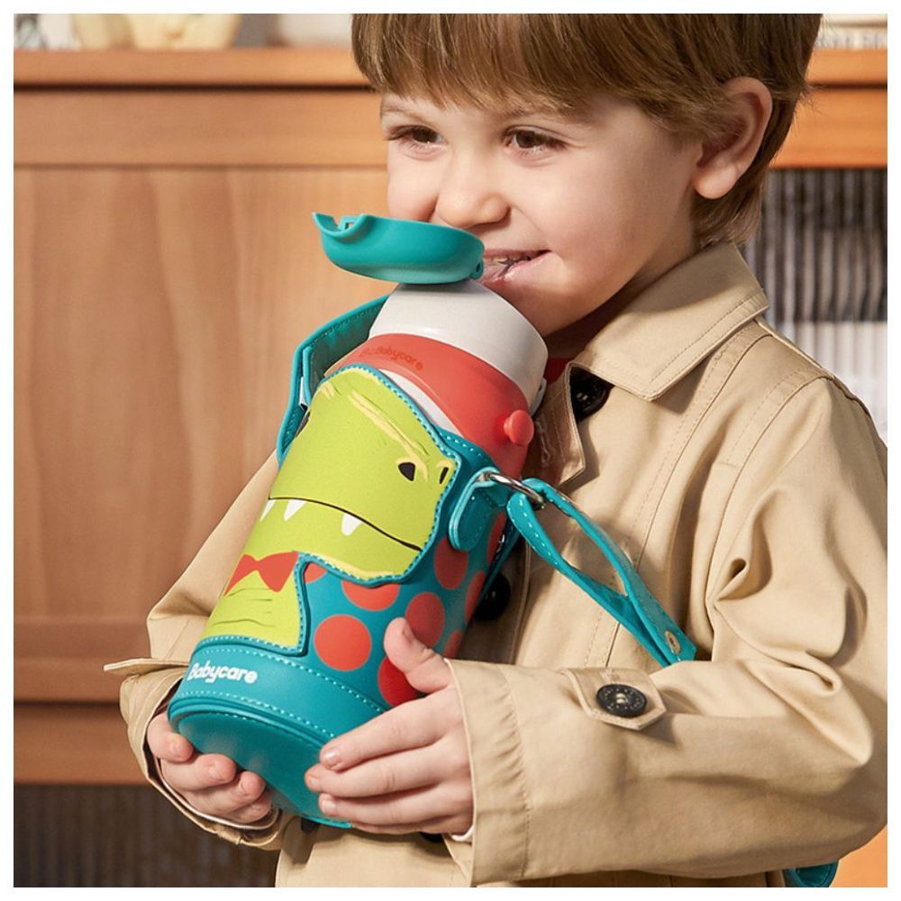 Babycare - 3-in-1 Vacuum Bottle With Straw - Dinosaur - 600 ml