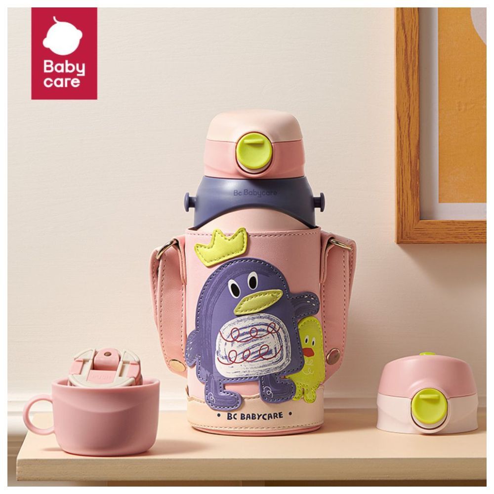 Babycare - 3-in-1 Vacuum Bottle With Straw - Penguin - 600 ml