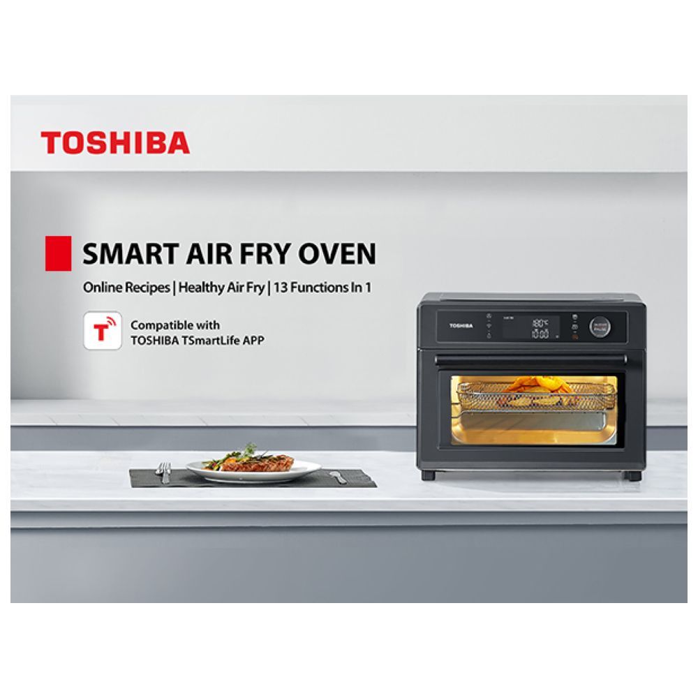 Toshiba - 6-In-1 Toaster Oven - Charcoal Grey - 25 L - 1750 W