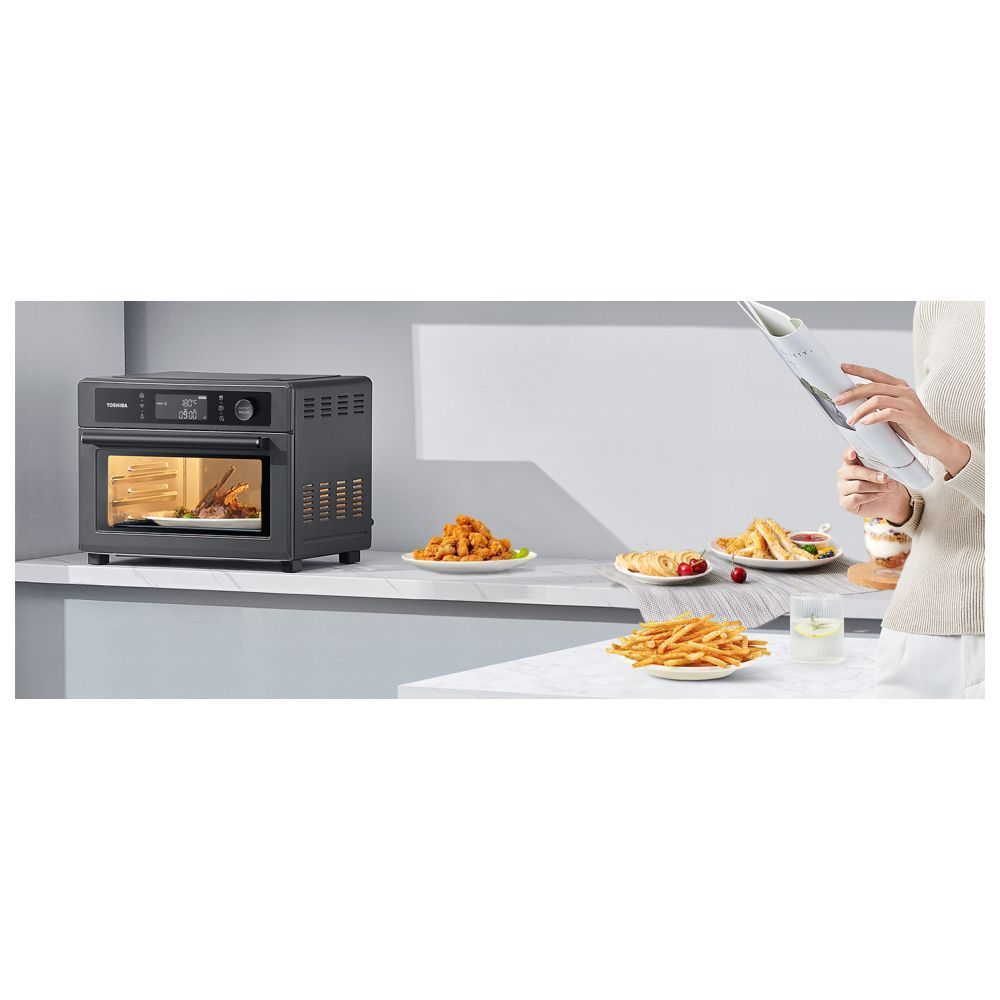 Toshiba - 6-In-1 Toaster Oven - Charcoal Grey - 25 L - 1750 W