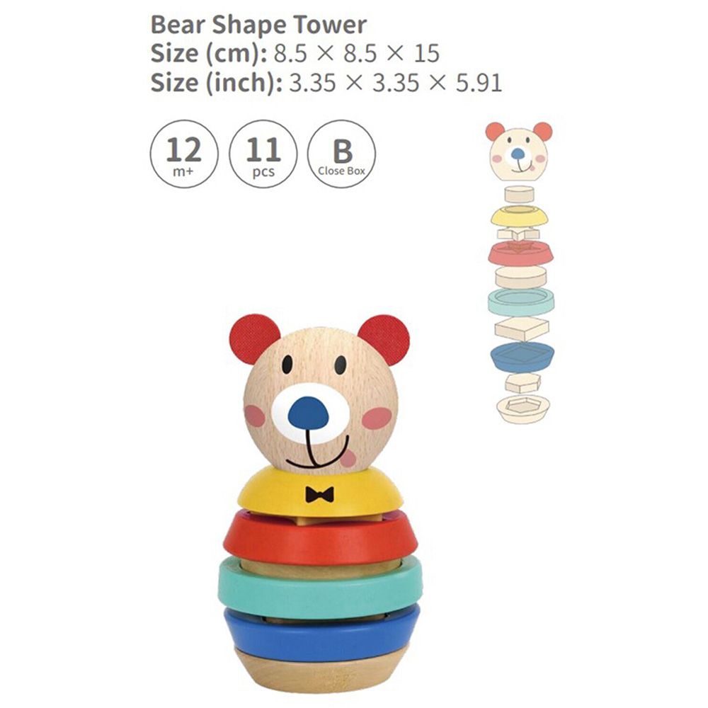 TookyToys - Bear Shape Tower Stacking Toys - 11pcs