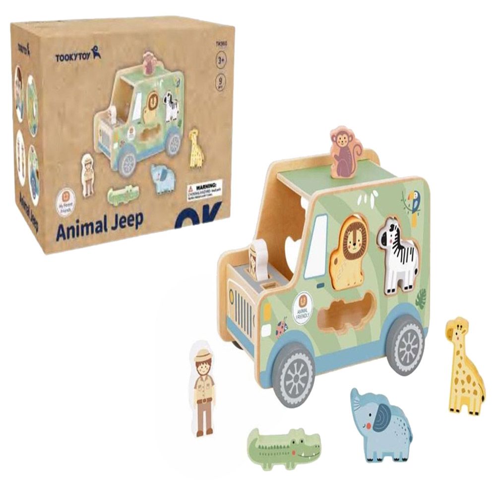 TookyToys - Animal Jeep With Inserts - 9pcs