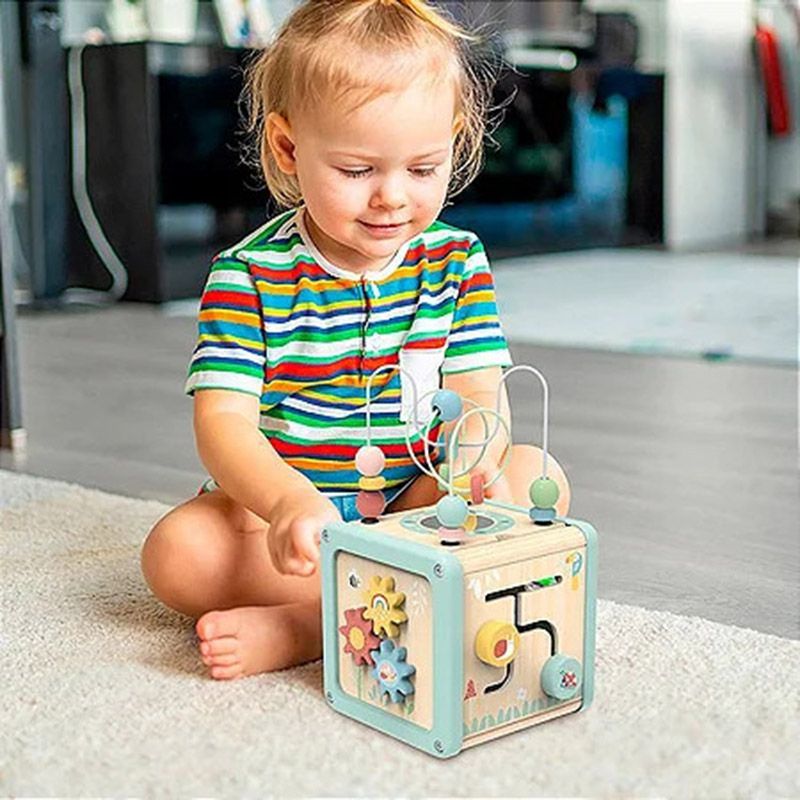 TookyToys - Wooden Activity Play Cube - 6pcs